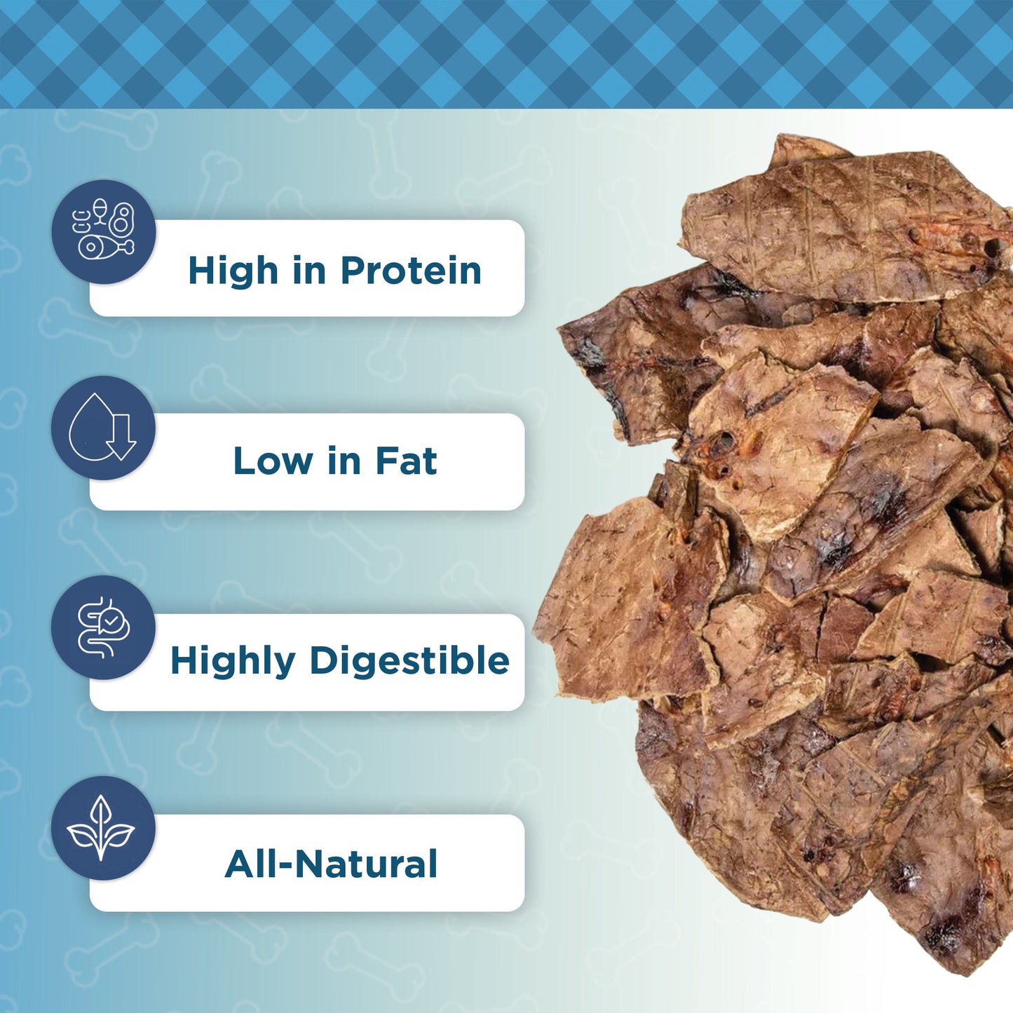 Single-ingredient high-protein beef lung slices
