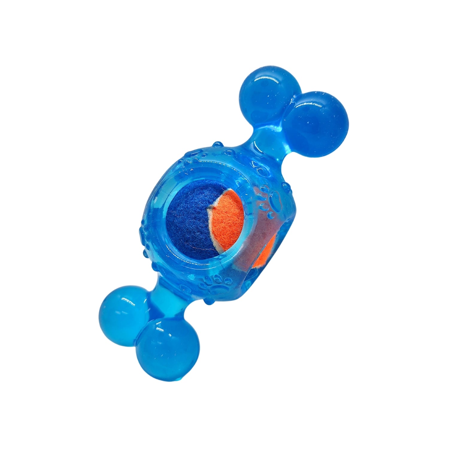 Blue candy inspired TPR squeaky tennis ball dog chew toy durable dog toy