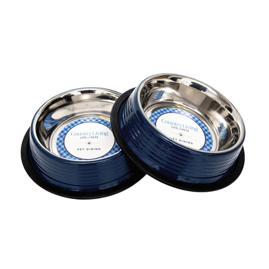 Blue eco-friendly non-skid cat and dog bowl