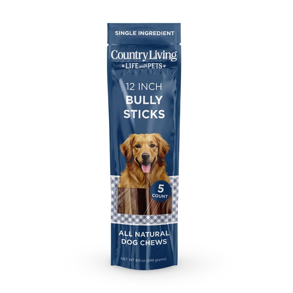 Country Living 12-inch bully sticks for dogs, 5-count natural single-ingredient chews