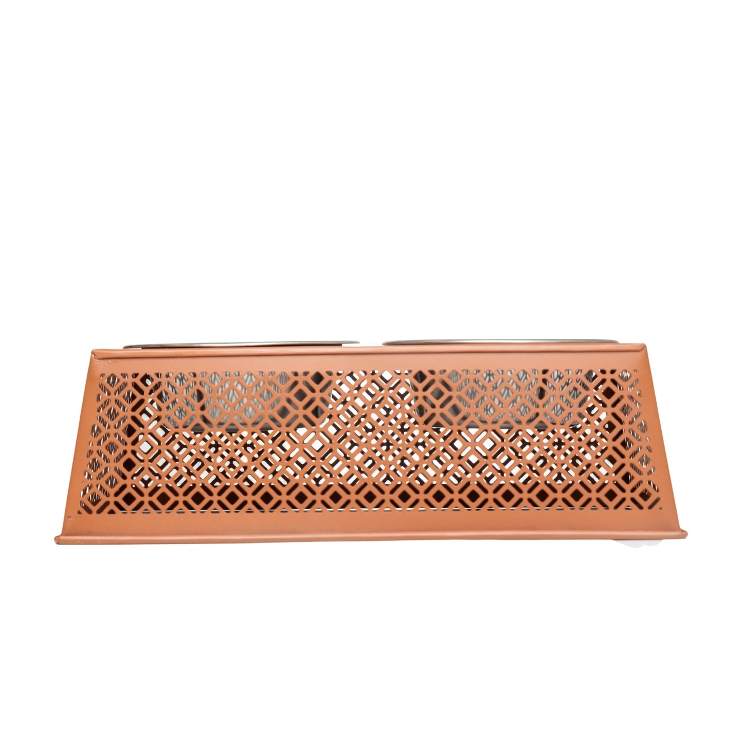 Apricot elevated dog feeder