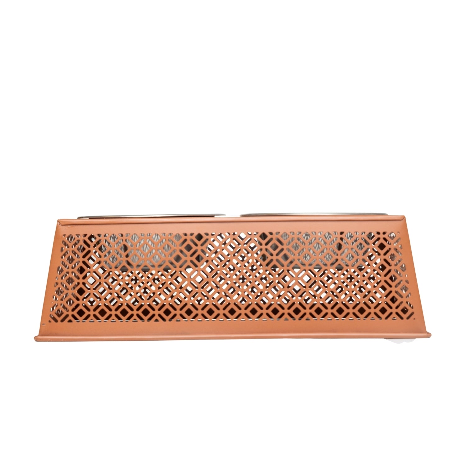 Apricot elevated dog feeder