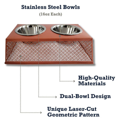 Apricot elevated dog feeder