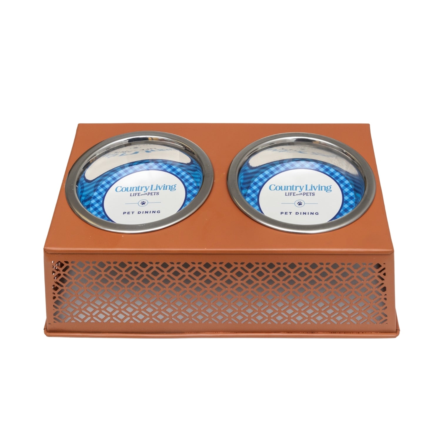Apricot elevated dog feeder