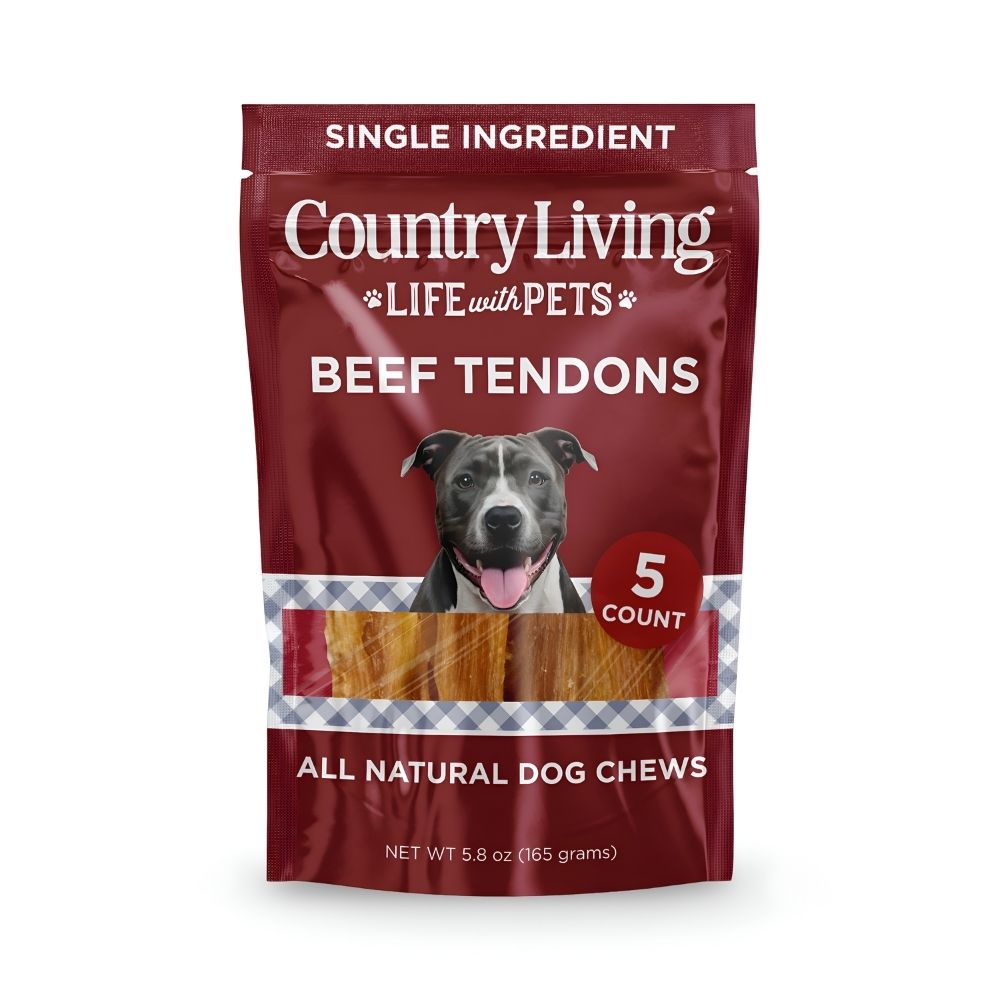 Country Living beef backstrap tendon dog chews, 5-count natural treats
