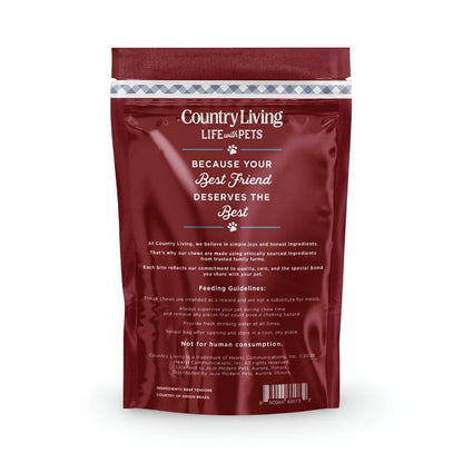 Country Living beef backstrap tendon dog chews, 5-count natural treats
