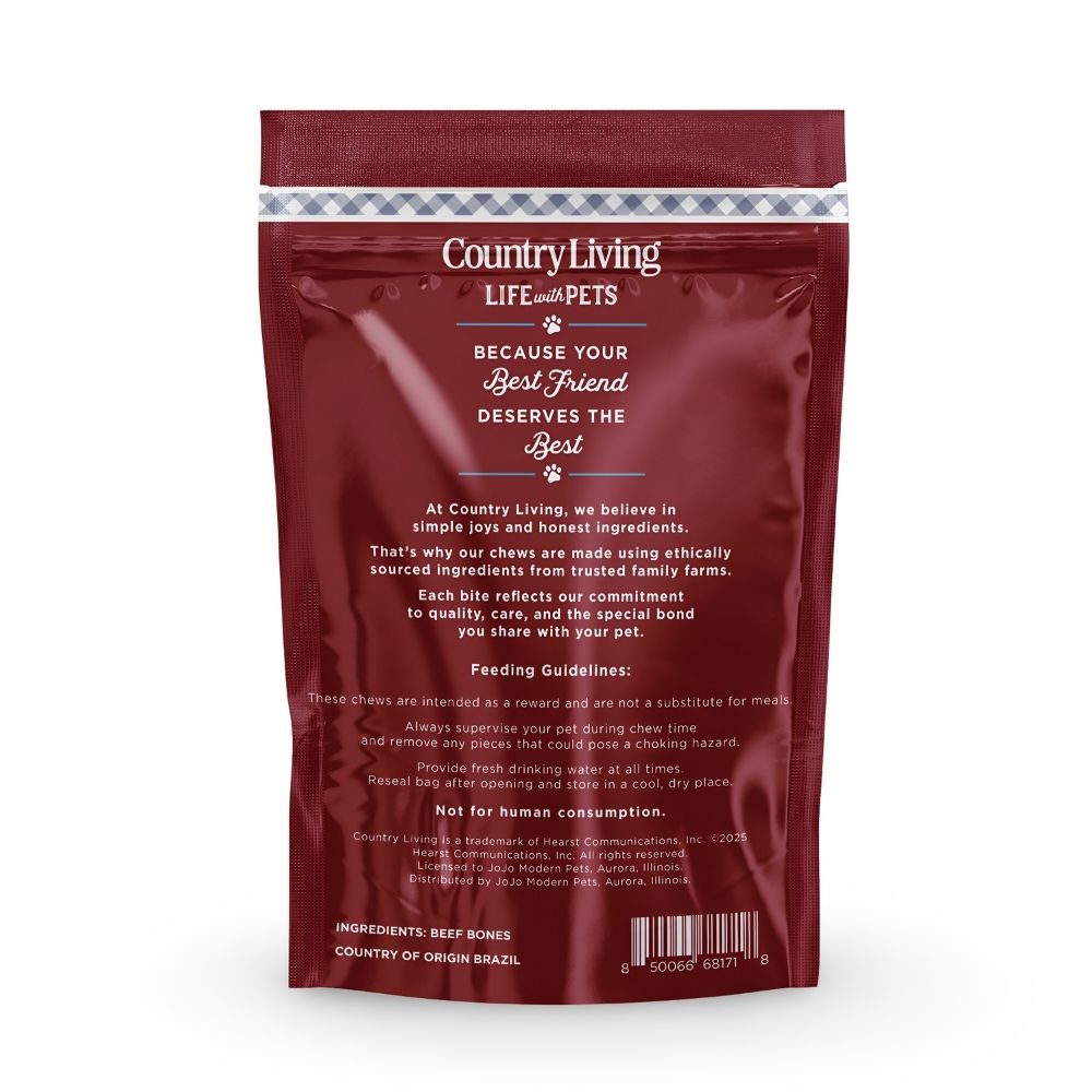 Country Living beef center cut bones for dogs, 5-count natural chews