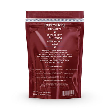 Country Living beef center cut bones for dogs, 5-count natural chews