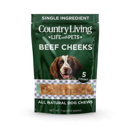 Country Living beef cheek chips 4 by 4 chicken flavor 5 count bag