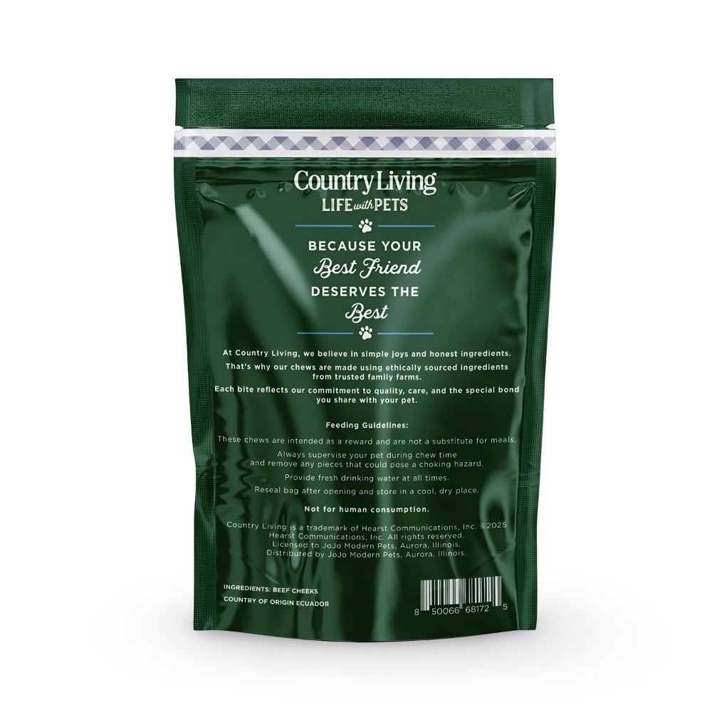 Country Living beef cheek chips 4 by 4 chicken flavor 5 count bag
