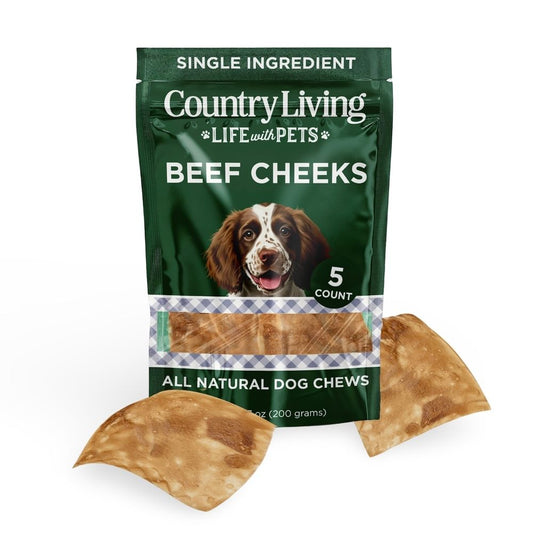 Country Living beef cheek chips 4 by 4 chicken flavor 5 count bag