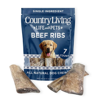 All-natural beef rib bones dog treats, long-lasting high-protein chews