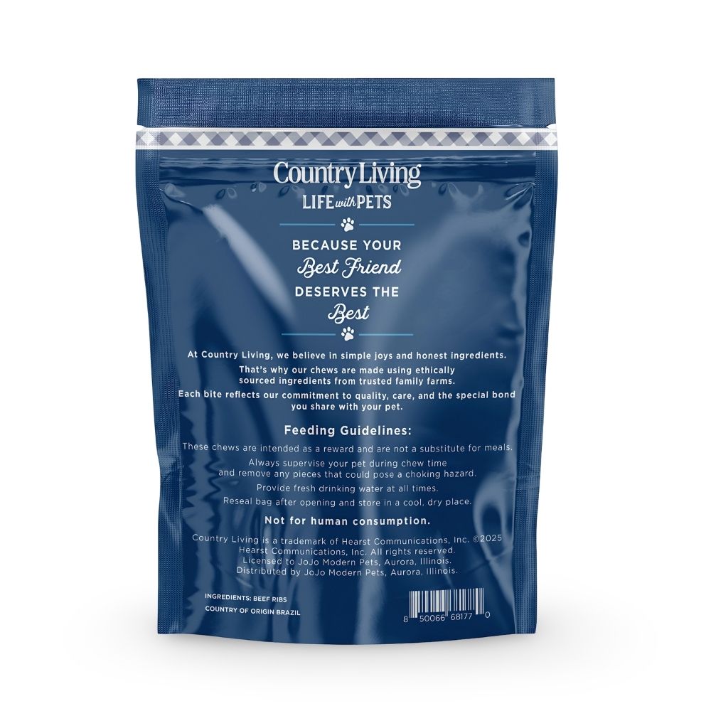 All-natural beef rib bones dog treats, long-lasting high-protein chews