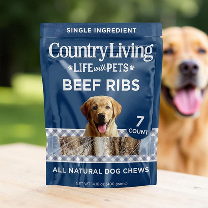 All-natural beef rib bones dog treats, long-lasting high-protein chews