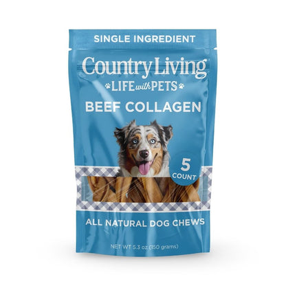 Country Living braided collagen sticks for dogs, 5-count natural chews