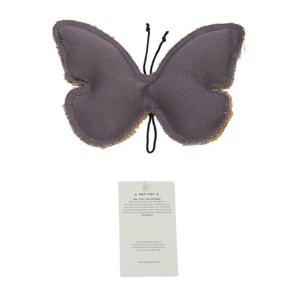 Butterfly-shaped canvas and jute dog chew toy
