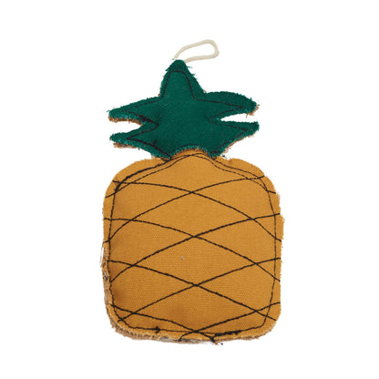 Country Living 3 piece dog toy set with pineapple fire hydrant and butterfly canvas toys
