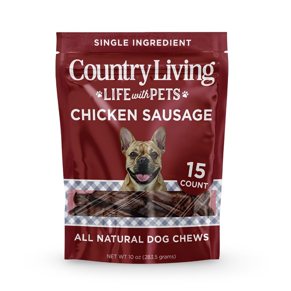 Soft chewy chicken sausage dog treats for training and rewards