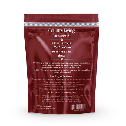Soft chewy chicken sausage dog treats for training and rewards