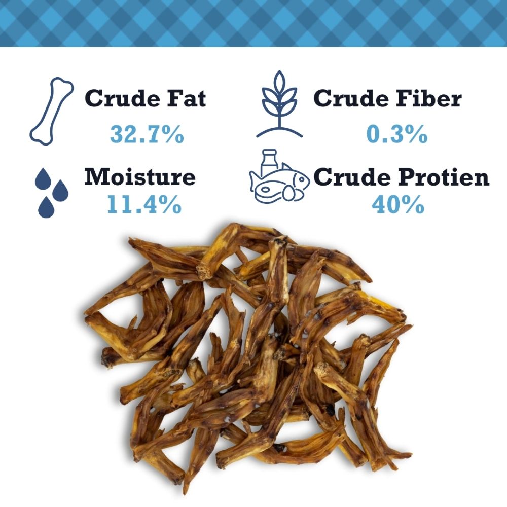 Crunchy duck feet dog chews natural long lasting treats
