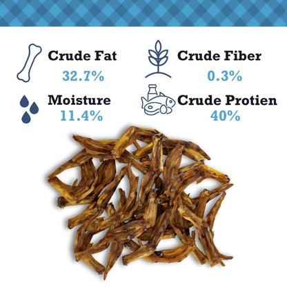 Crunchy duck feet dog chews natural long lasting treats