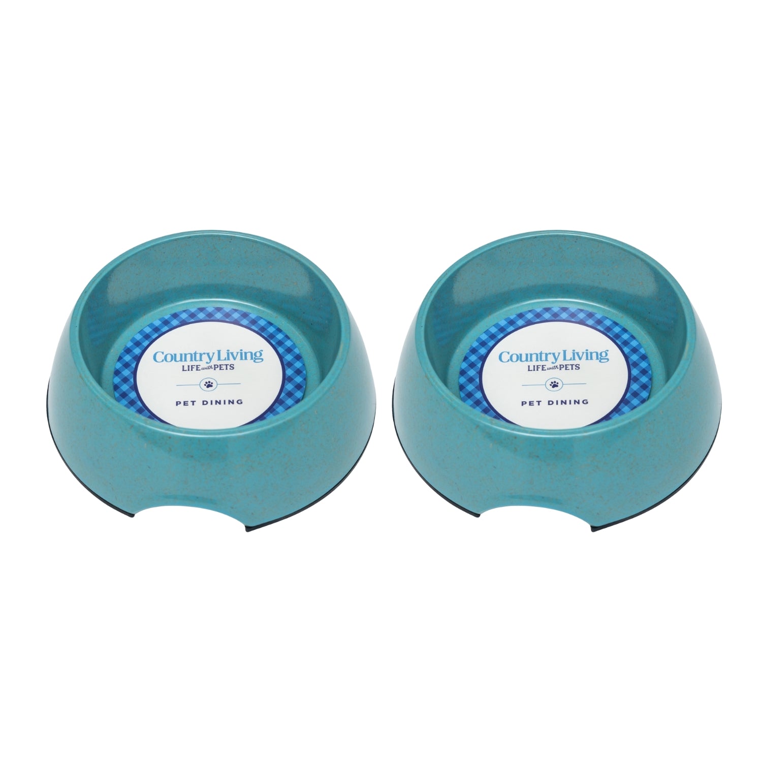 Eco-friendly bamboo dog bowl in teal blue