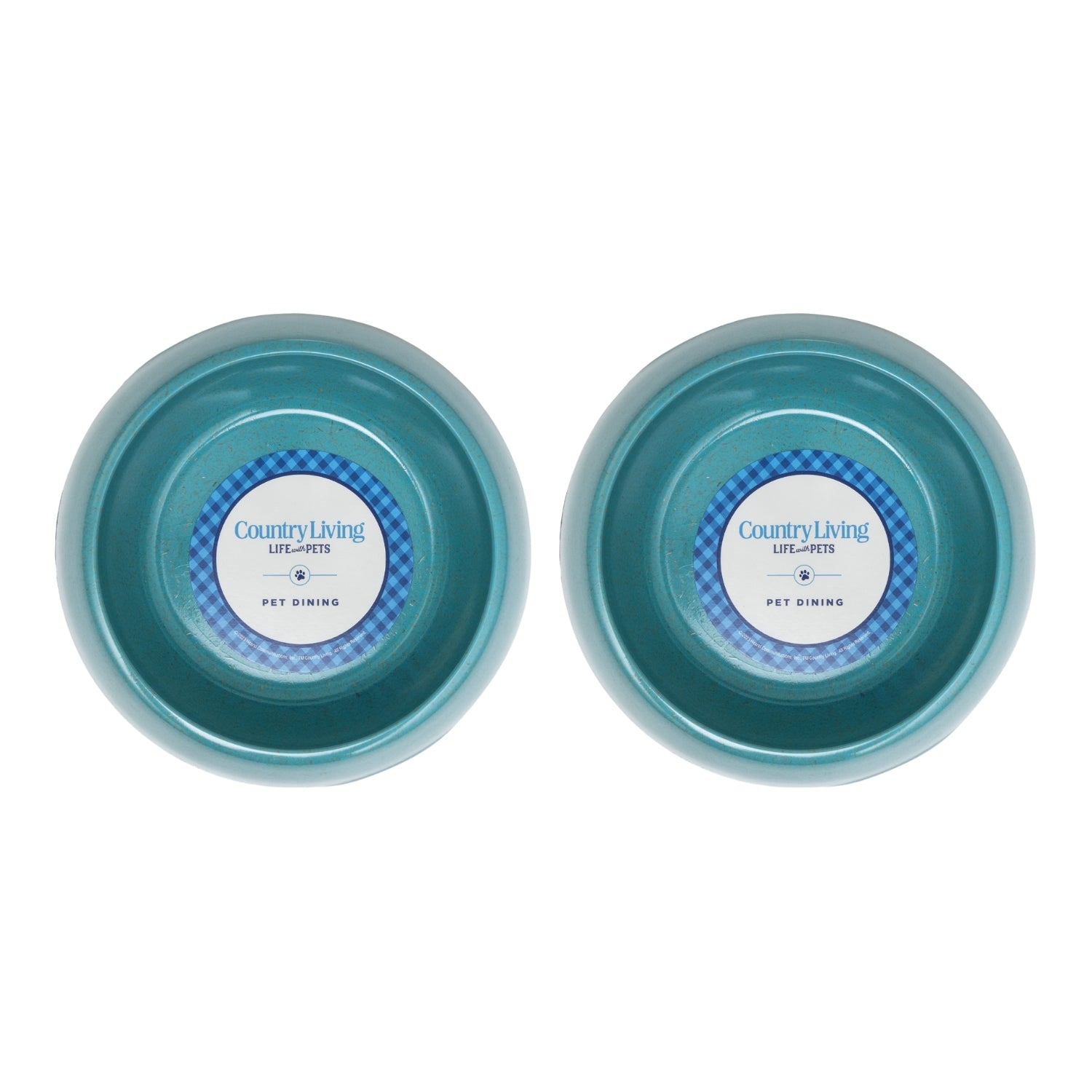 Eco-friendly bamboo dog bowl in teal blue