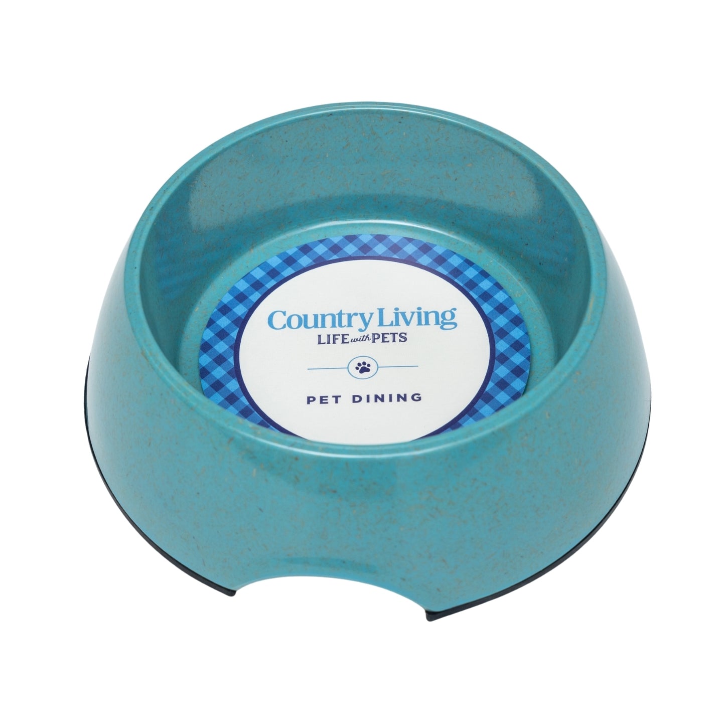 Eco-friendly bamboo dog bowl in teal blue