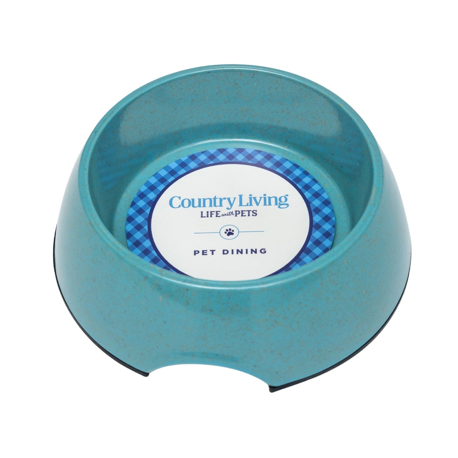 Eco-friendly bamboo dog bowl in teal blue