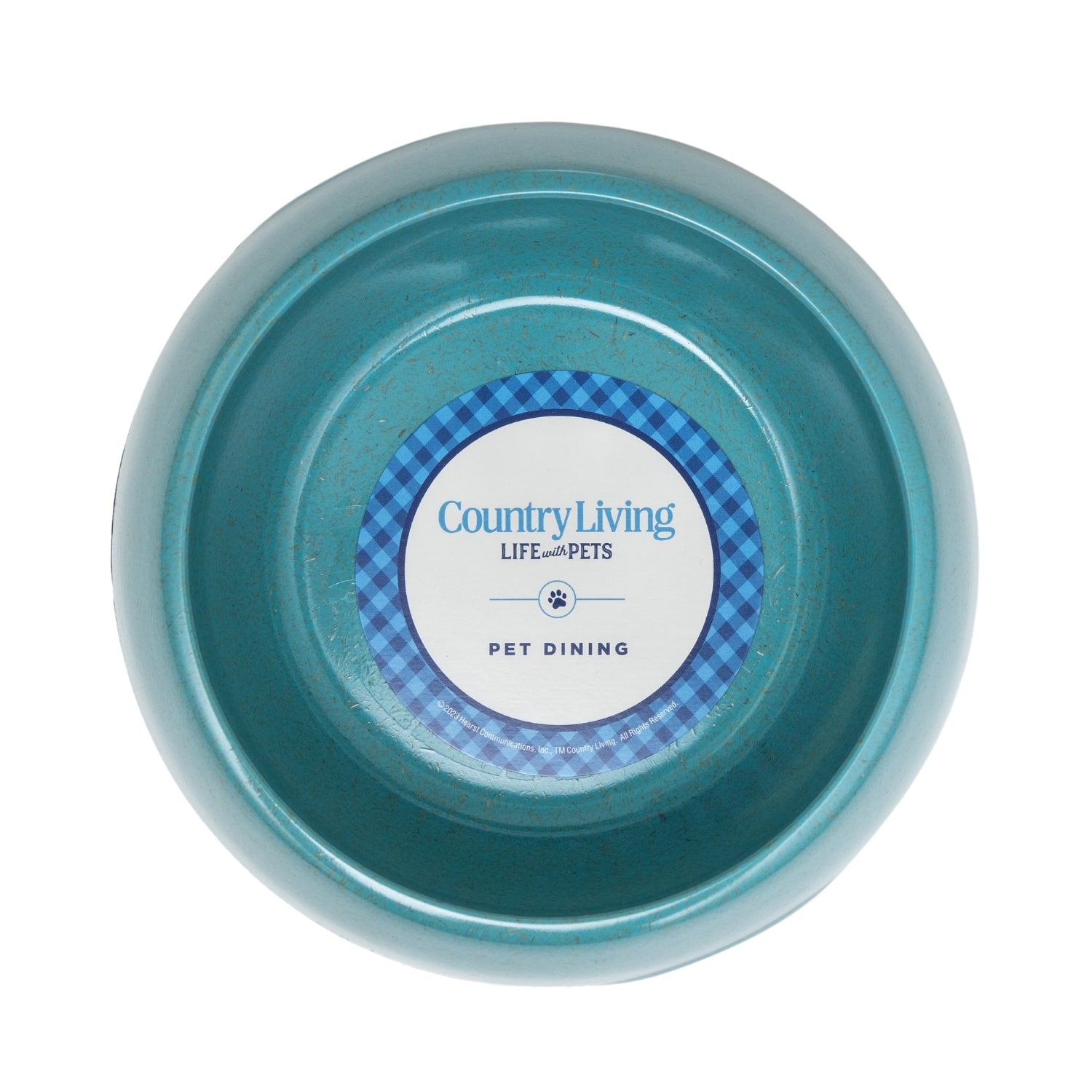 Eco-friendly bamboo dog bowl in teal blue