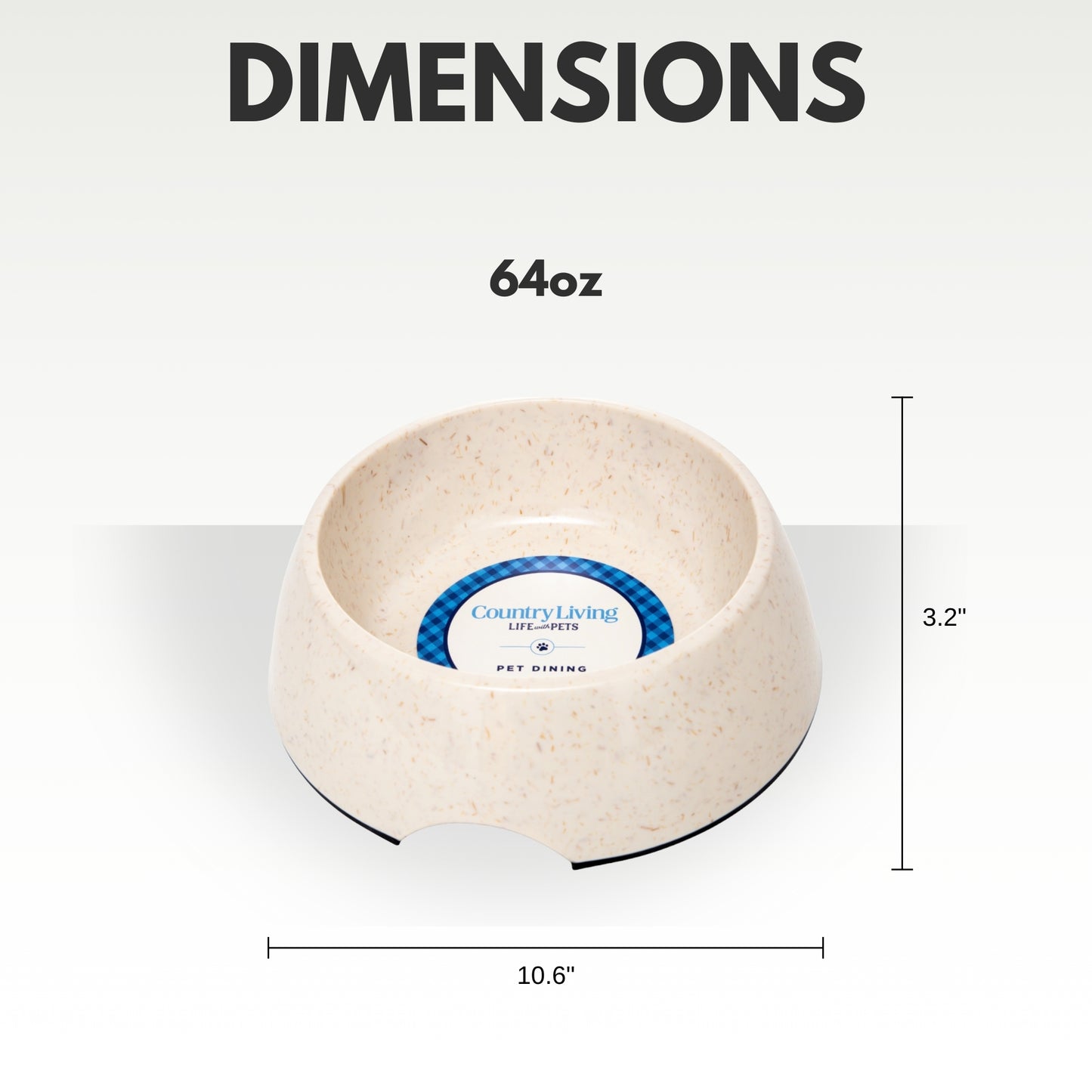 Eco-friendly bamboo dog bowl with white swan design