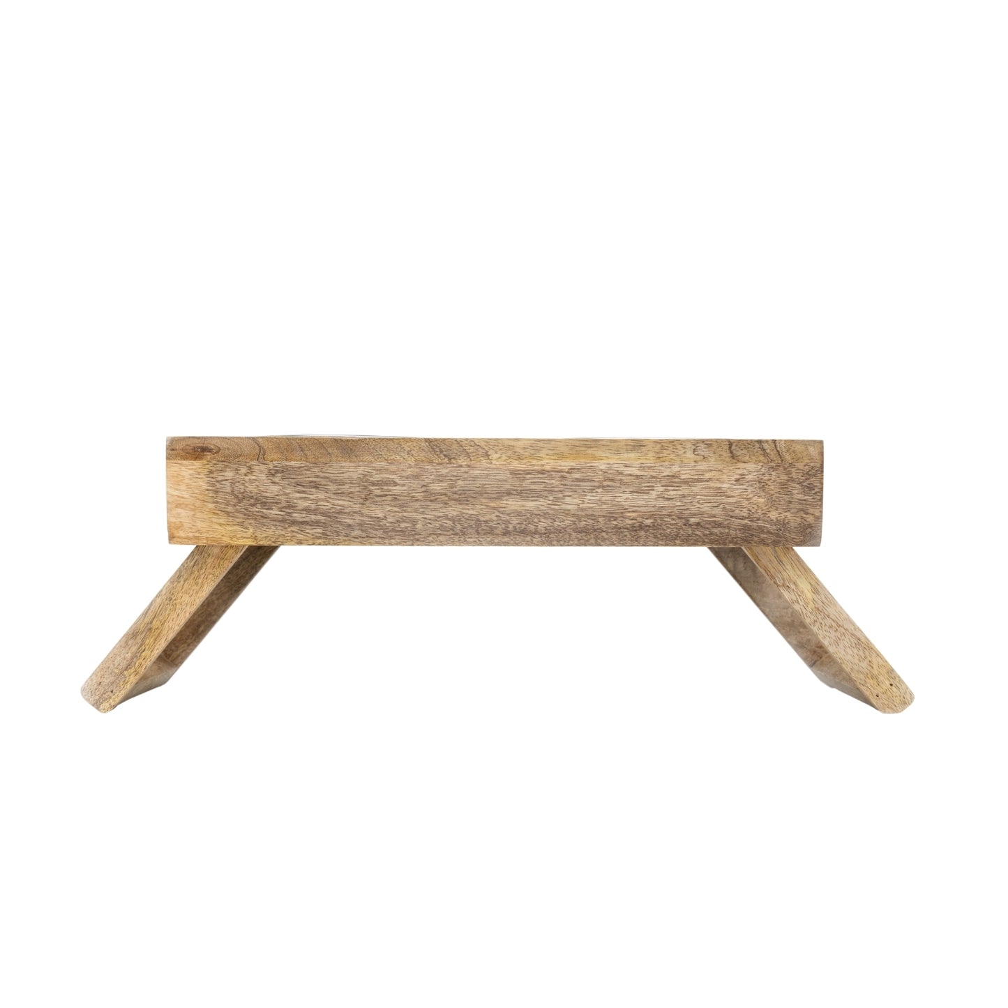 Eco-friendly elevated wood dog feeder in natural wood finish