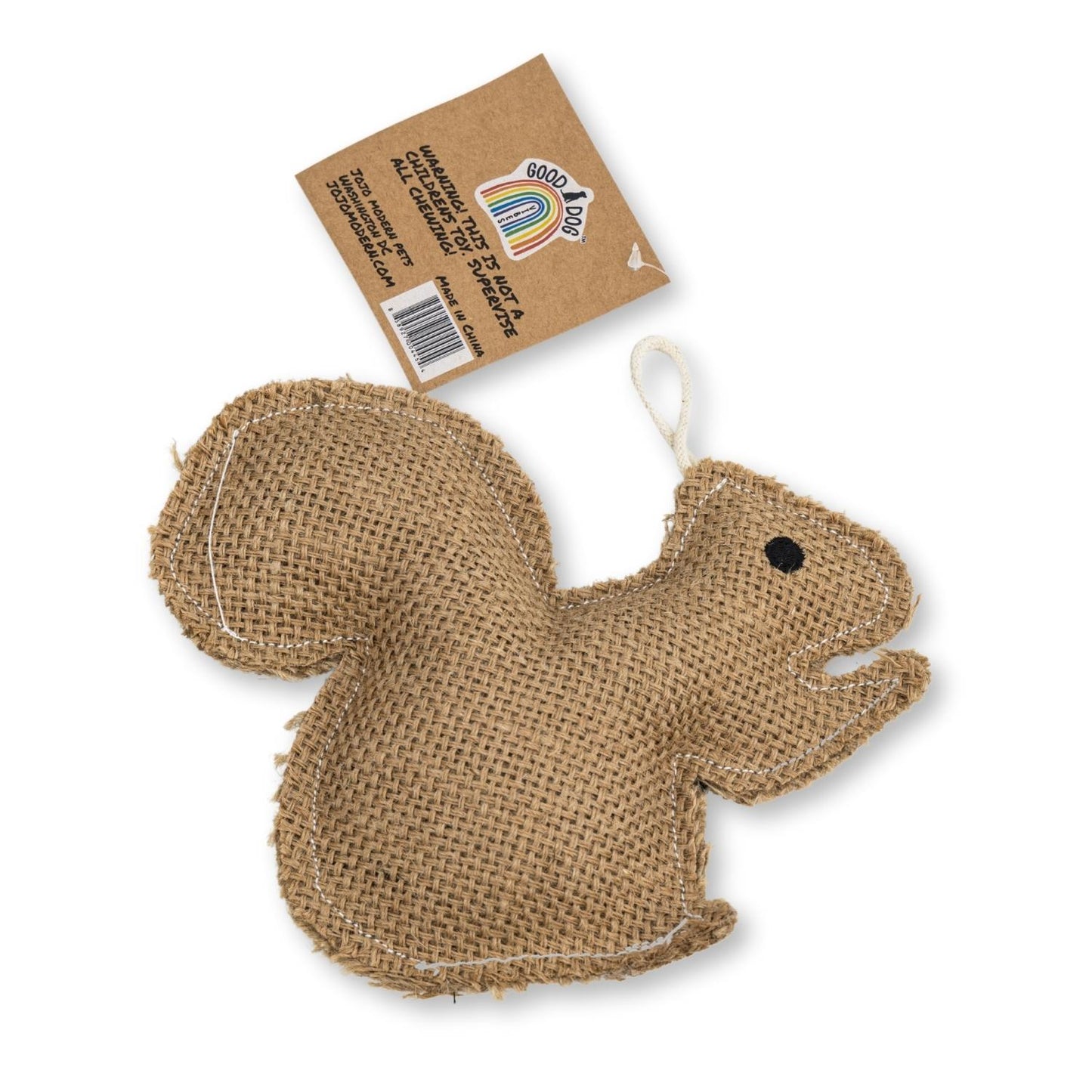 Eco-friendly jute squirrel dog chew toy