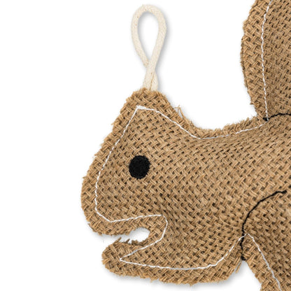 Eco-friendly jute squirrel dog chew toy