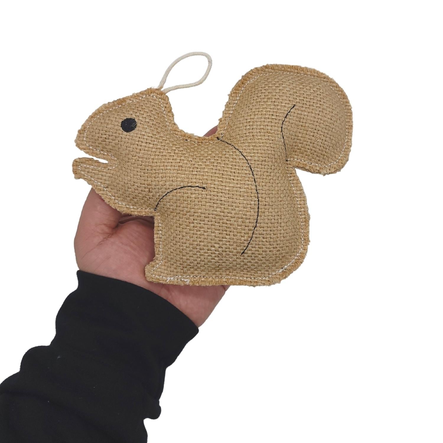 Eco-friendly jute squirrel dog chew toy