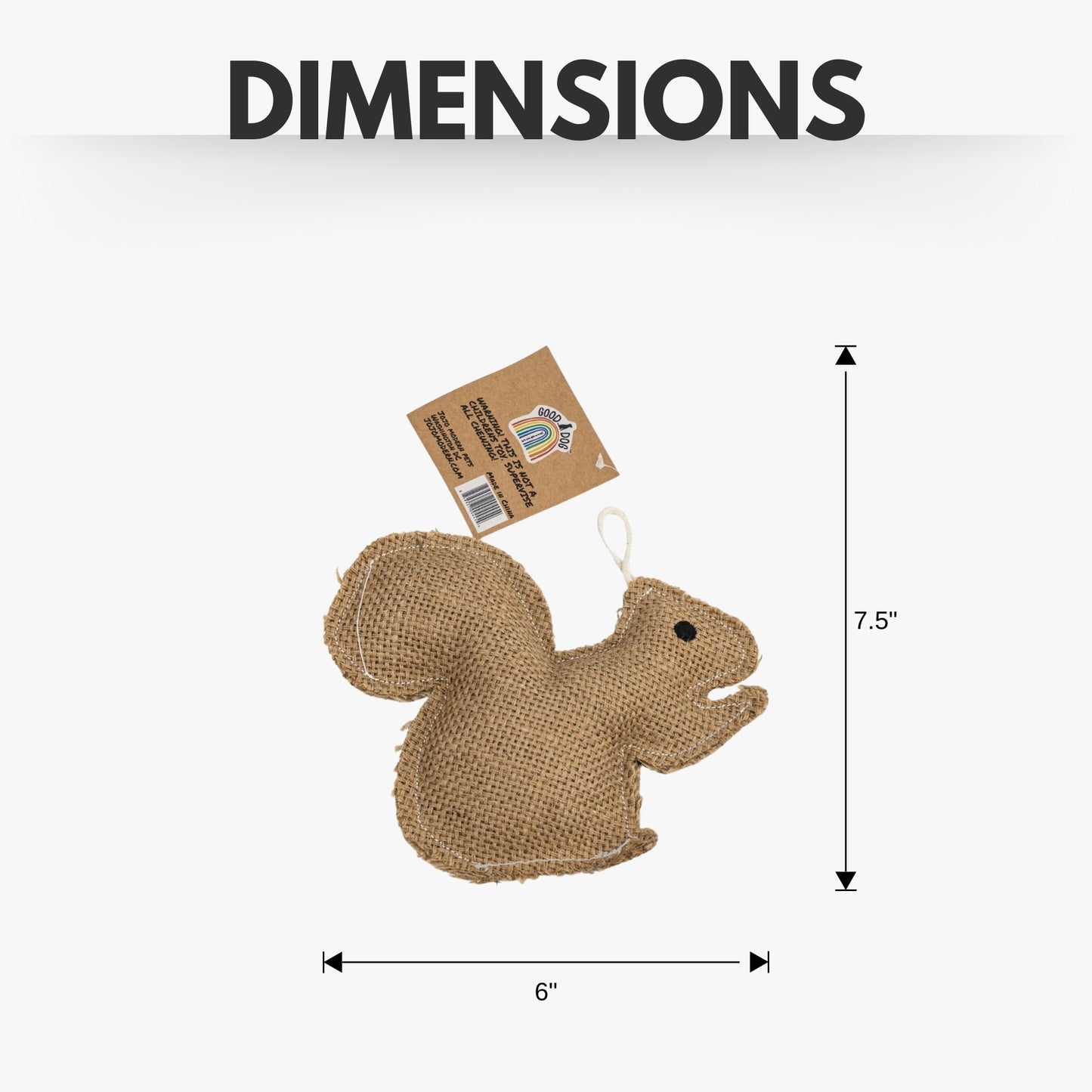 Eco-friendly jute squirrel dog chew toy