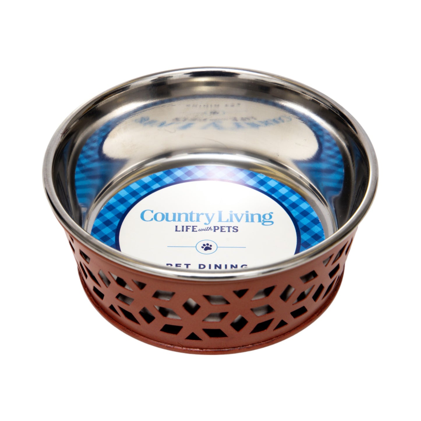 Eco-friendly stainless steel farmhouse dog bowl in apricot