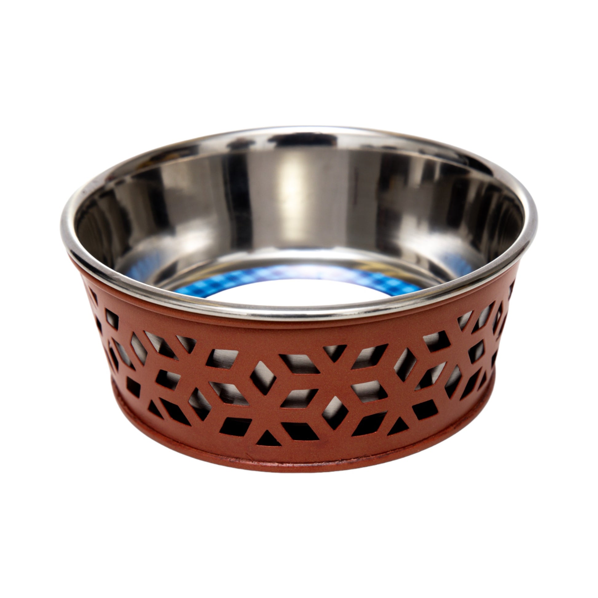Eco-friendly stainless steel farmhouse dog bowl in apricot