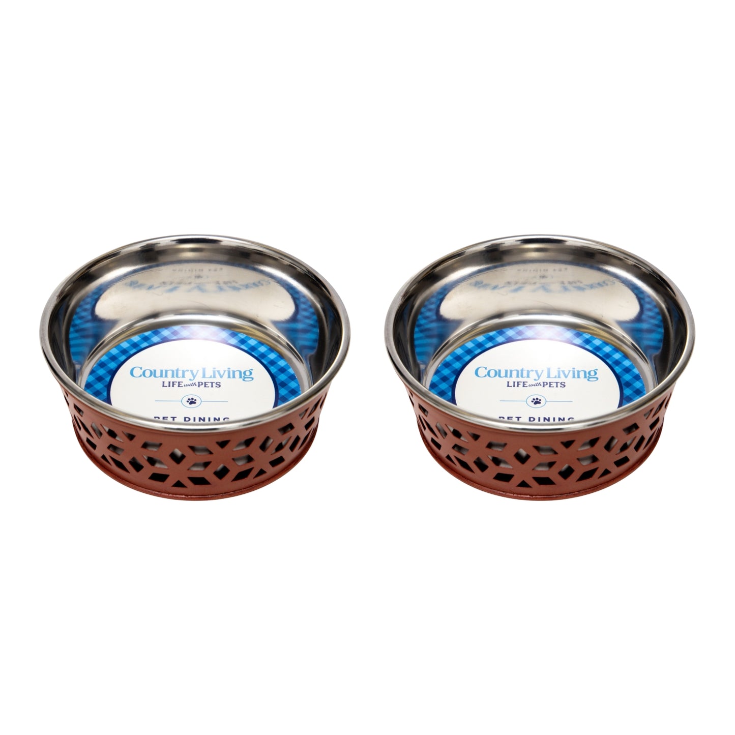 Eco-friendly stainless steel farmhouse dog bowl in apricot