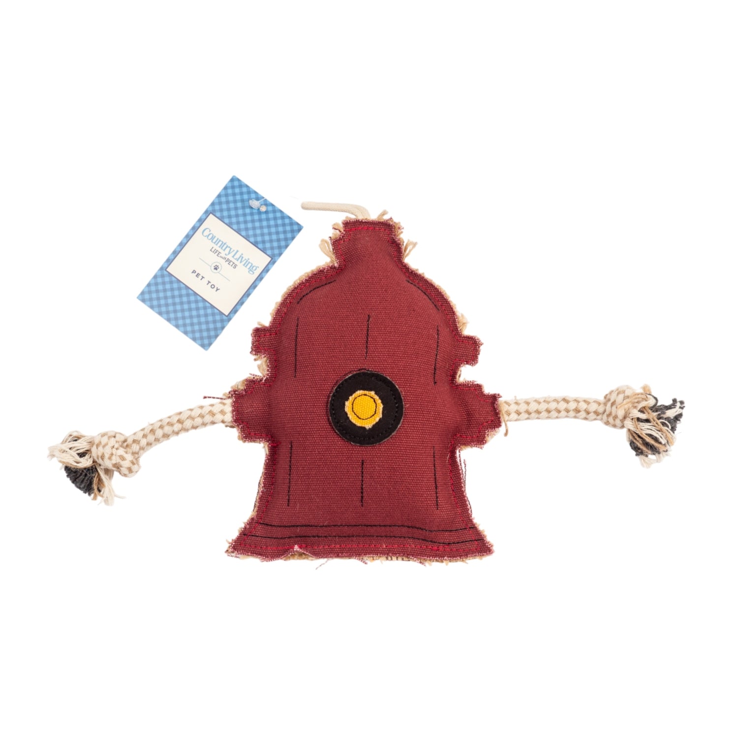 Fire hydrant canvas and jute dog chew toy