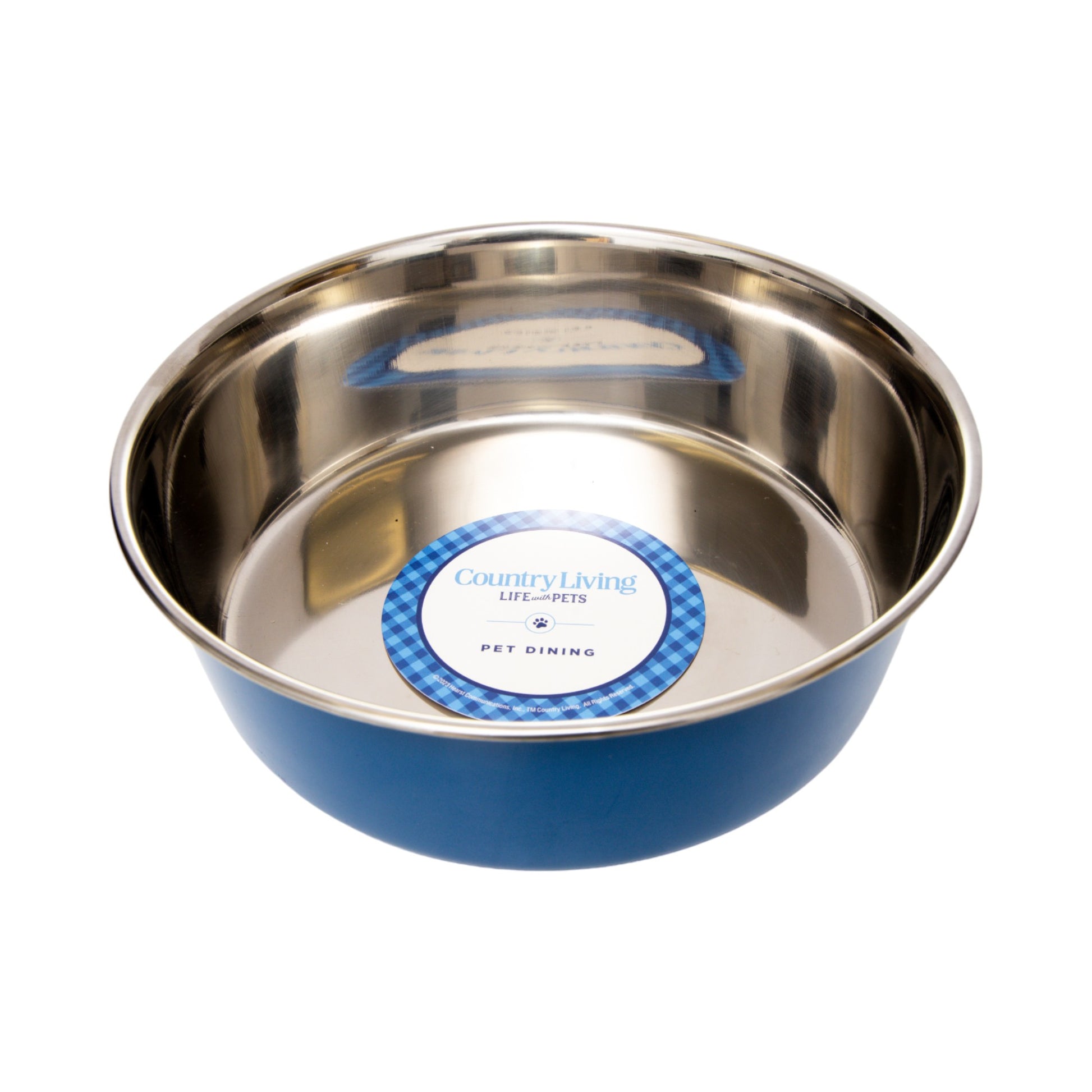 Heavy gauge stainless steel dog bowl with anti-slip base