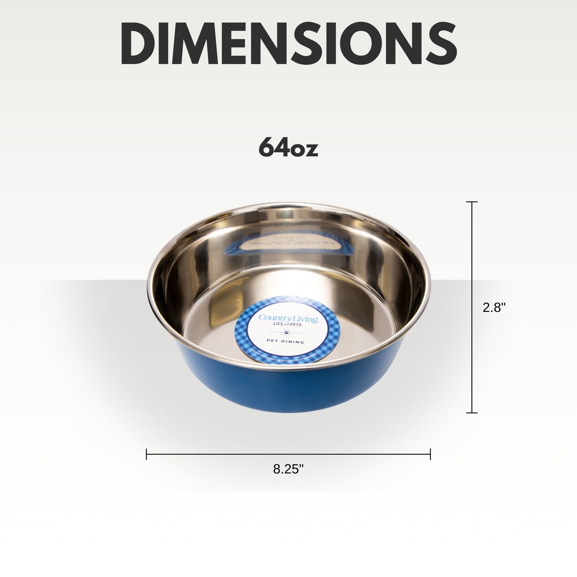 Heavy gauge stainless steel dog bowl with anti-slip base