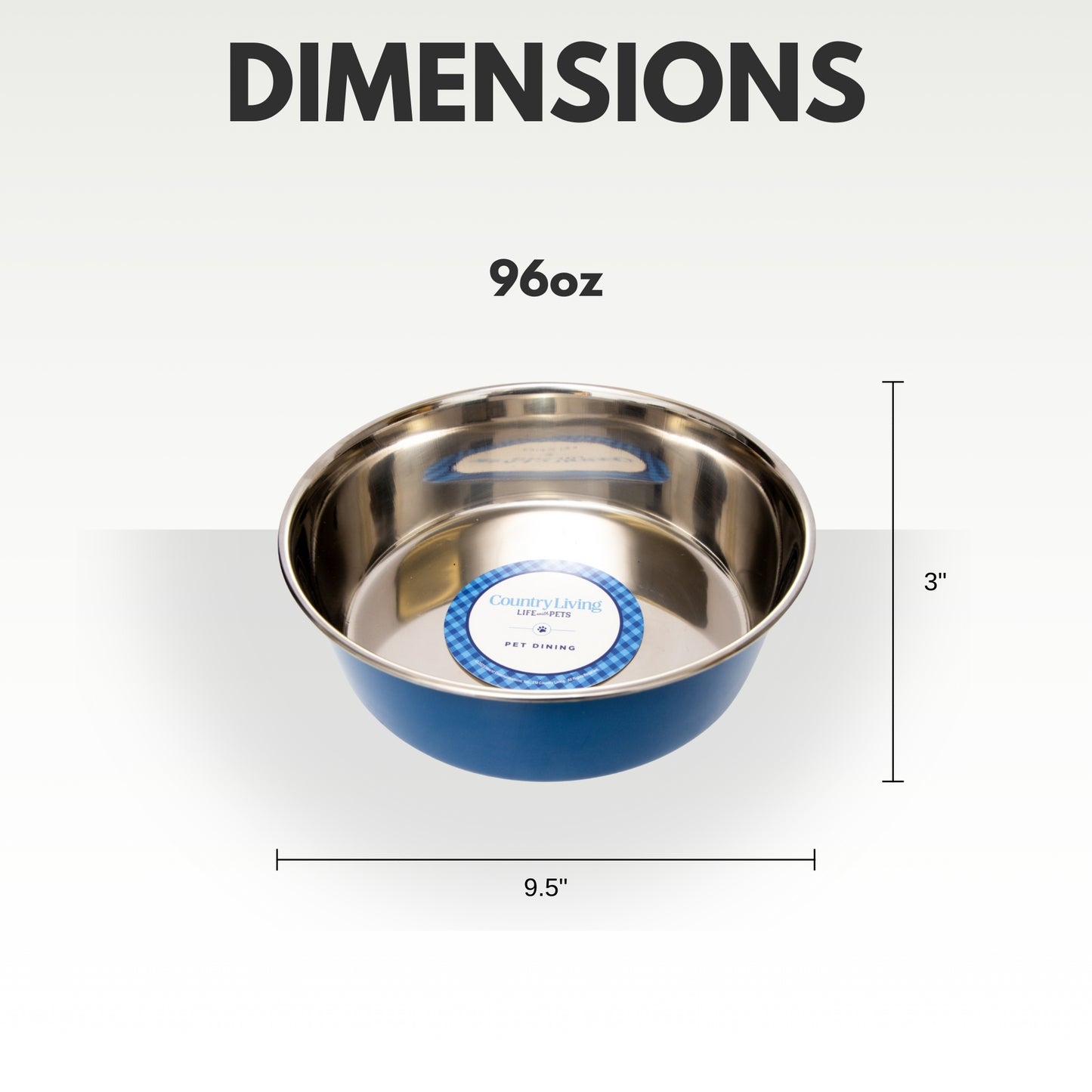 Heavy gauge stainless steel dog bowl with anti-slip base