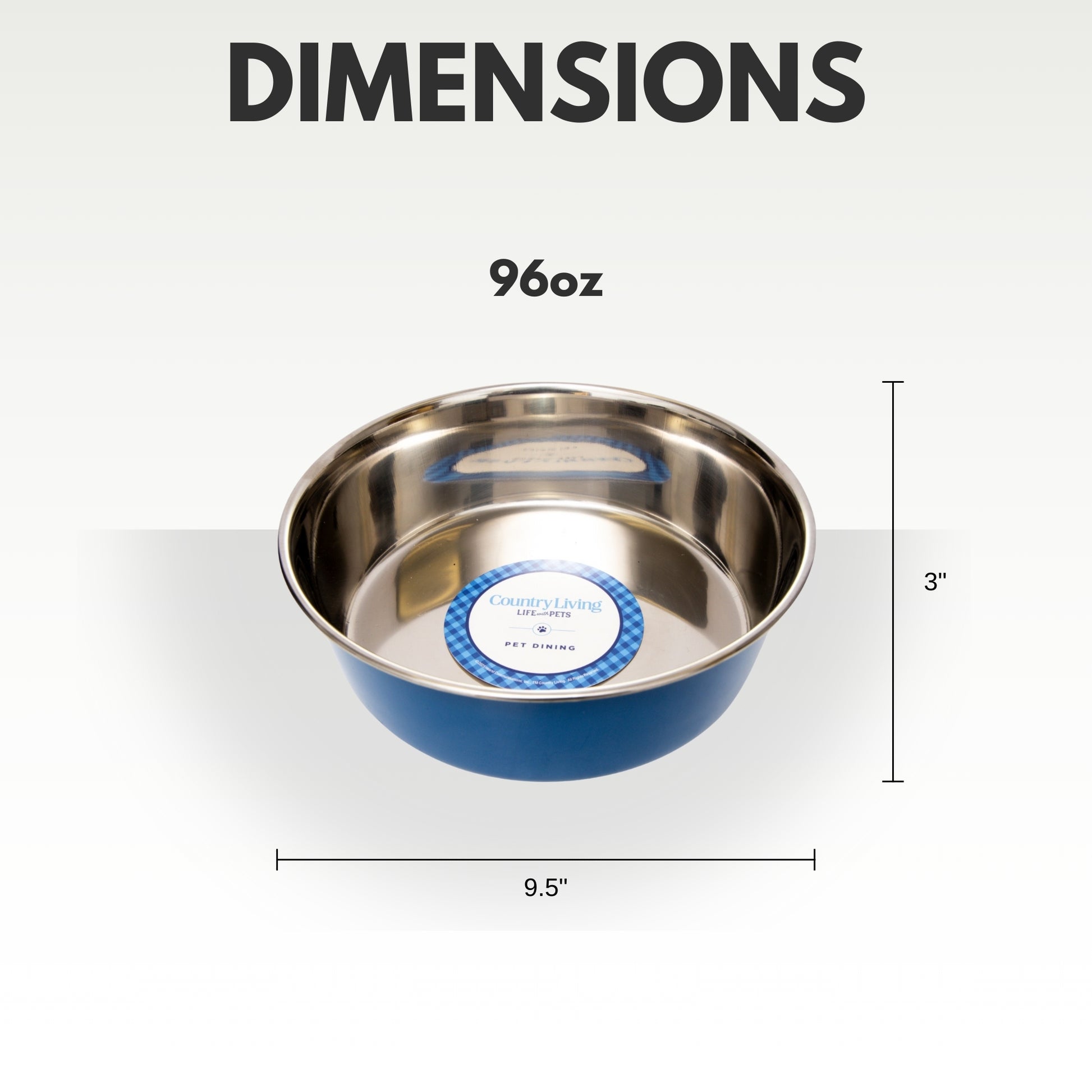 Heavy gauge stainless steel dog bowl with anti-slip base