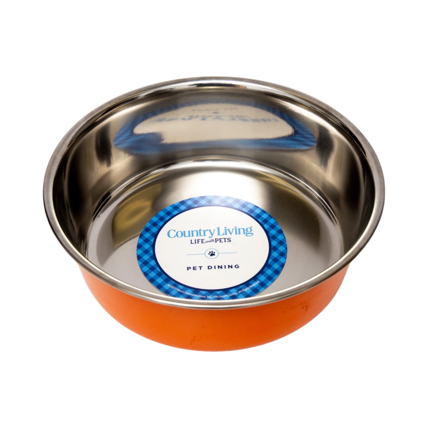 Heavy gauge stainless steel dog bowl with anti-slip base