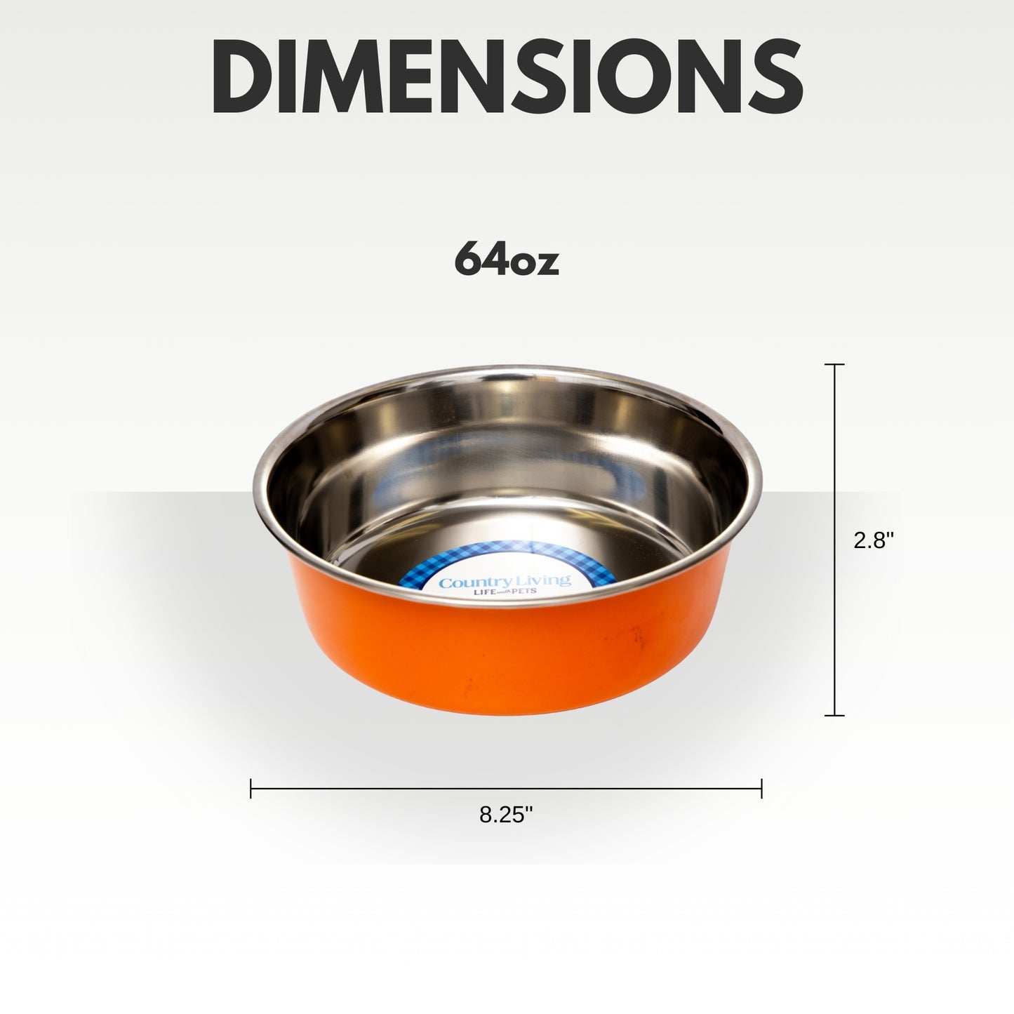 Heavy gauge stainless steel dog bowl with anti-slip base