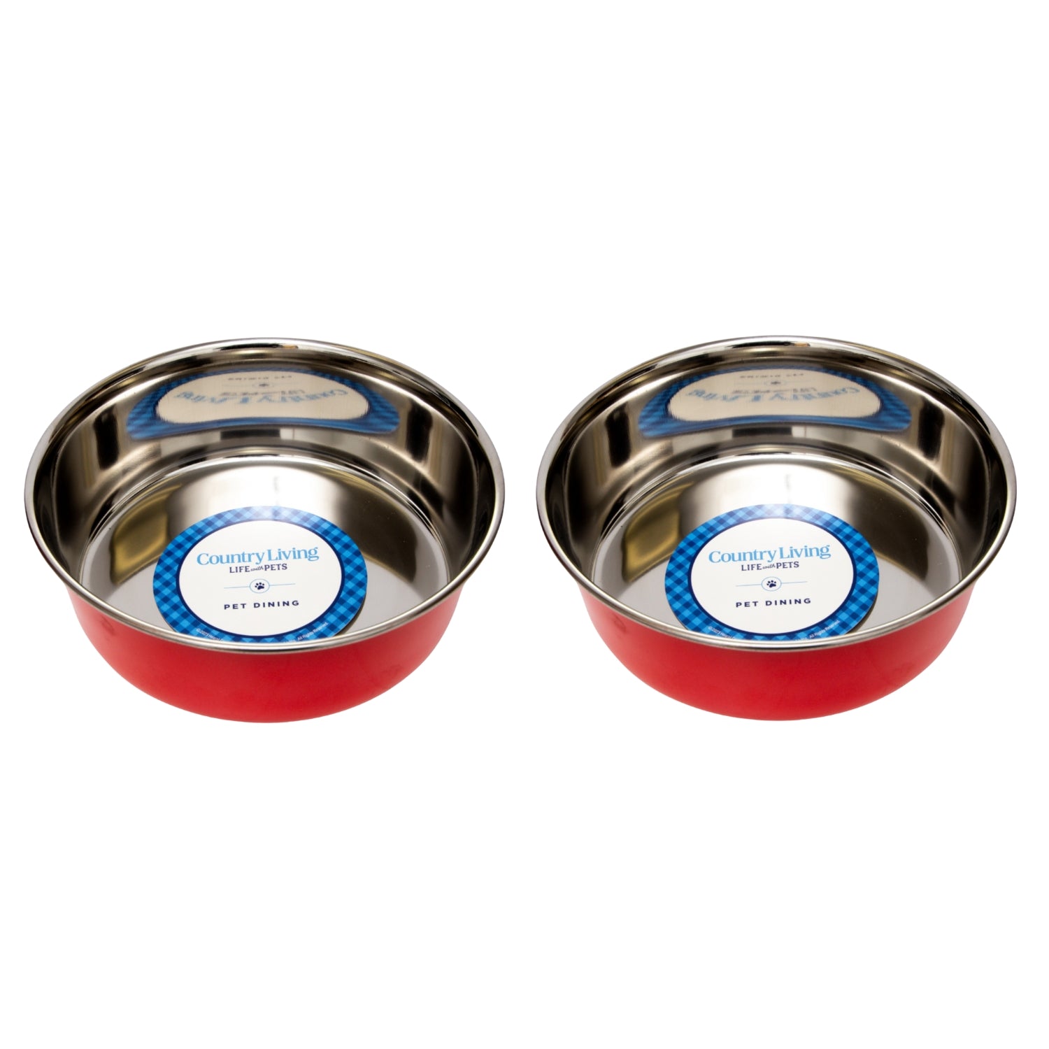 Heavy gauge stainless steel dog bowl with anti-slip base
