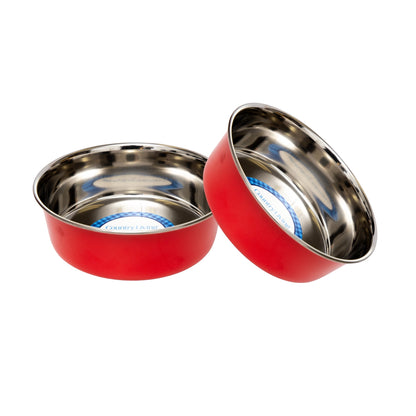Heavy gauge stainless steel dog bowl with anti-slip base