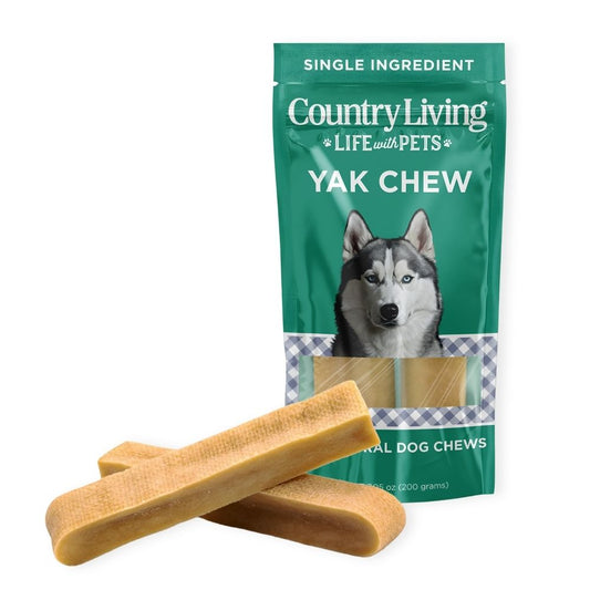 Country Living large yak cheese chew bars for dogs, long-lasting natural dog chews (2-pack)