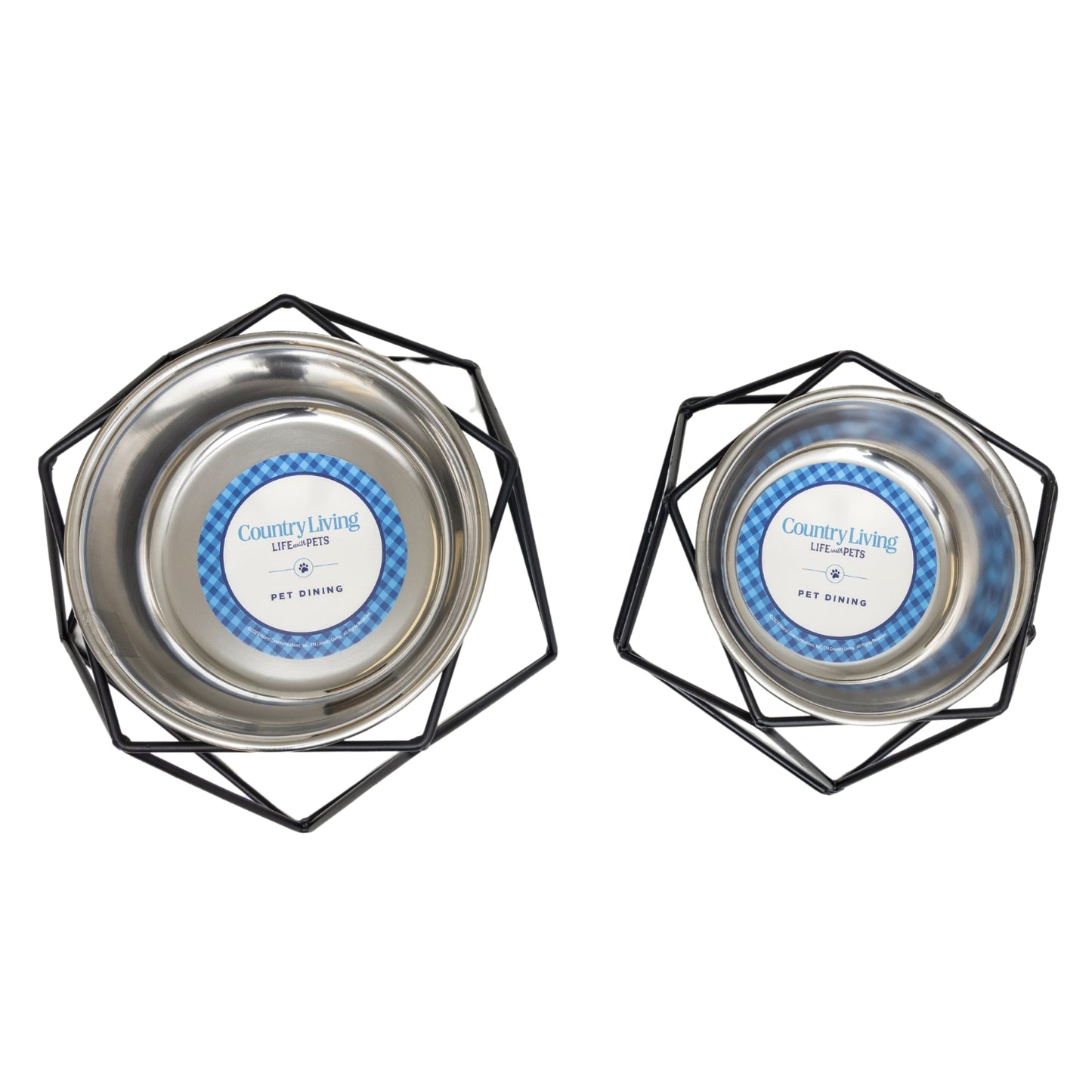 Modern geometric elevated single dog bowl feeder